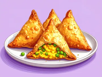 Symbolbild: Samosa (Teigtaschen mit Kartoffeln und Erbsen)