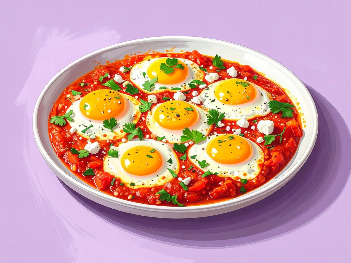Symbolbild: Shakshuka (Eier in Tomaten-Paprika-Sauce)