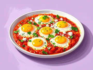 Symbolbild: Shakshuka (Eier in Tomaten-Paprika-Sauce)
